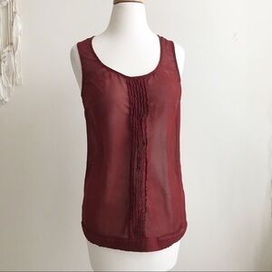 One clothing burgundy top with back buttons detail
